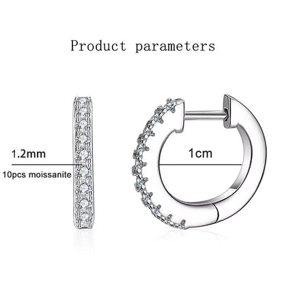 GRA Certified Moissanite Hoop Earrings for Women s925 Sterling Silver Wedding Huggie Earrings Party Jewelry Wholesale