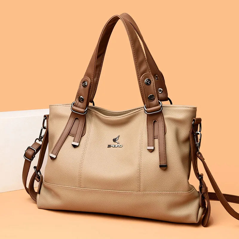 100% Cow Leather Handbag Women Genuine Leather Shoulder Bags Natural High Quality Cowhide Crossbody Large Capacity Messenger Bag