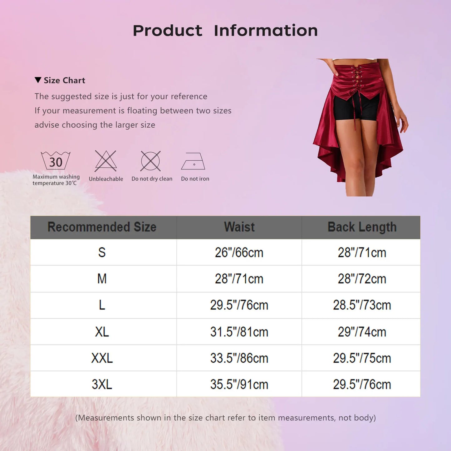Womens Gothic Steampunk Satiny Pirate Skirt Front Lace-up Tiered Ruffled Irregular Hem Skirt Waist Belt Vintage Medieval Costume