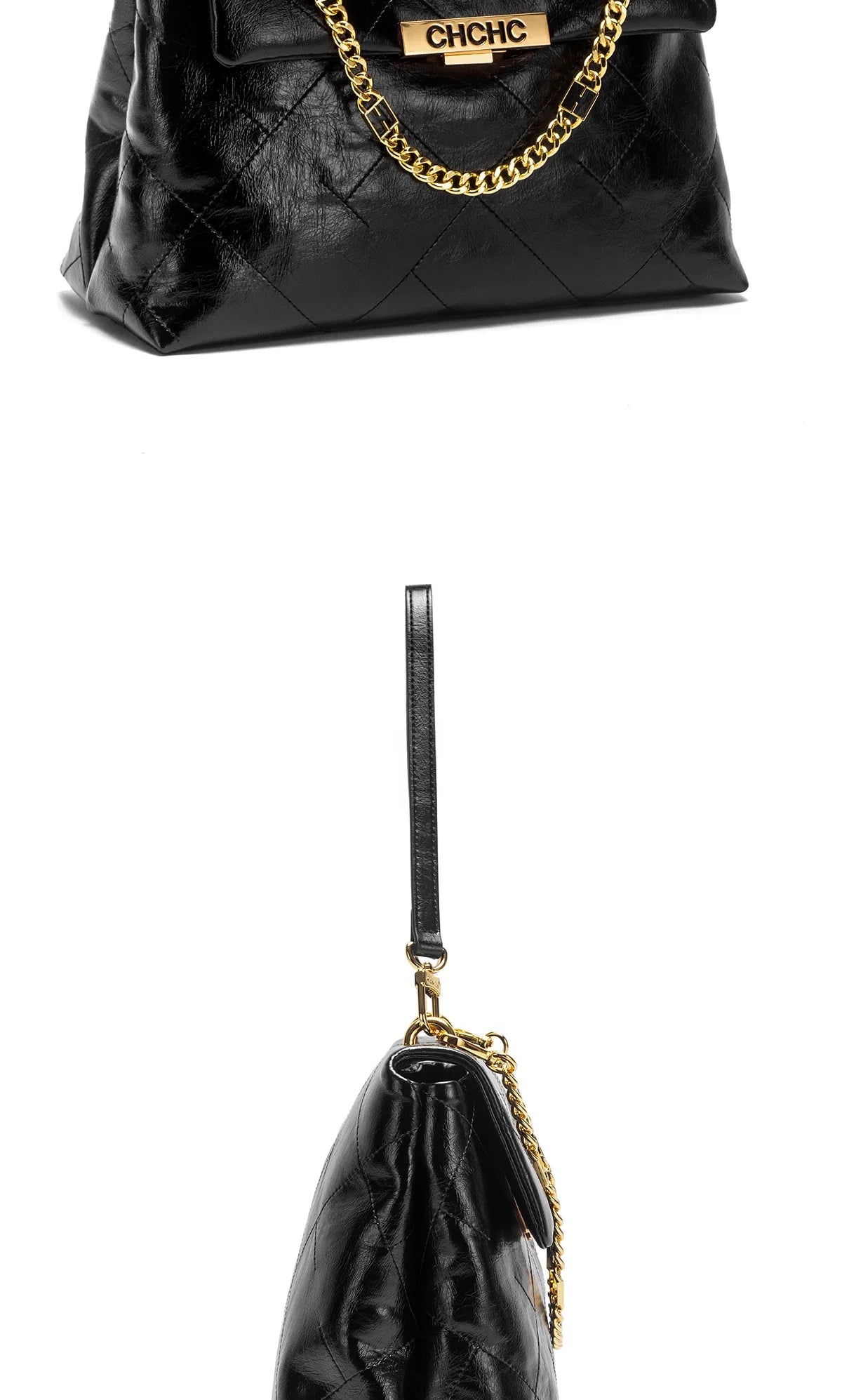 Women's Tote Bag 2026 Spring/Summer New Single Shoulder Bag Simple Black Diamond Grid Pattern Handbag