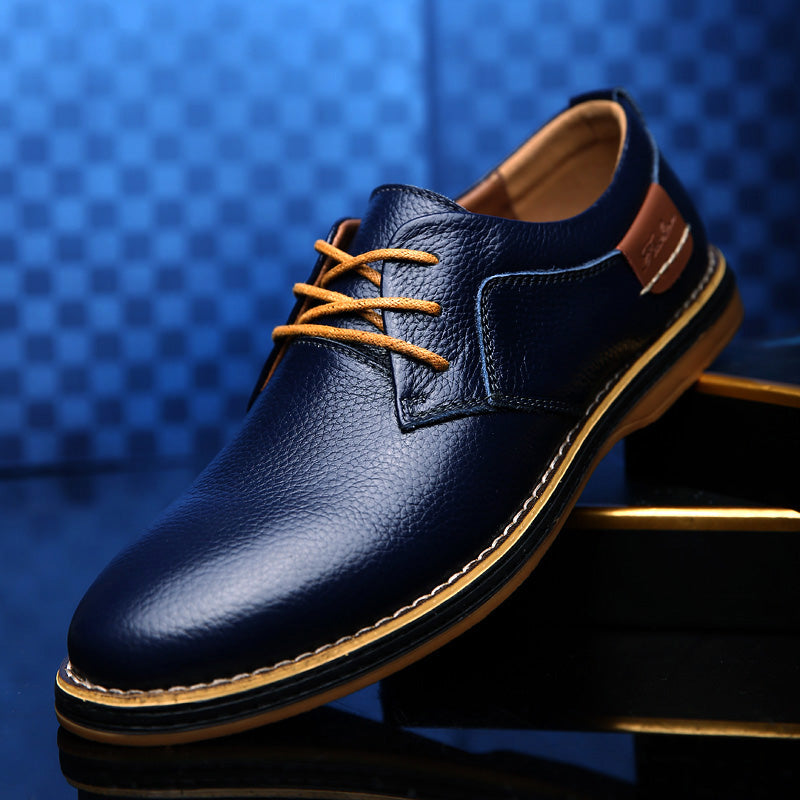 Genuine Leather Men Dress Shoes Oxfords Brogue Lace Up Italian Mens Casual Shoes Luxury Brand Moccasins Loafers Plus Size 38-48