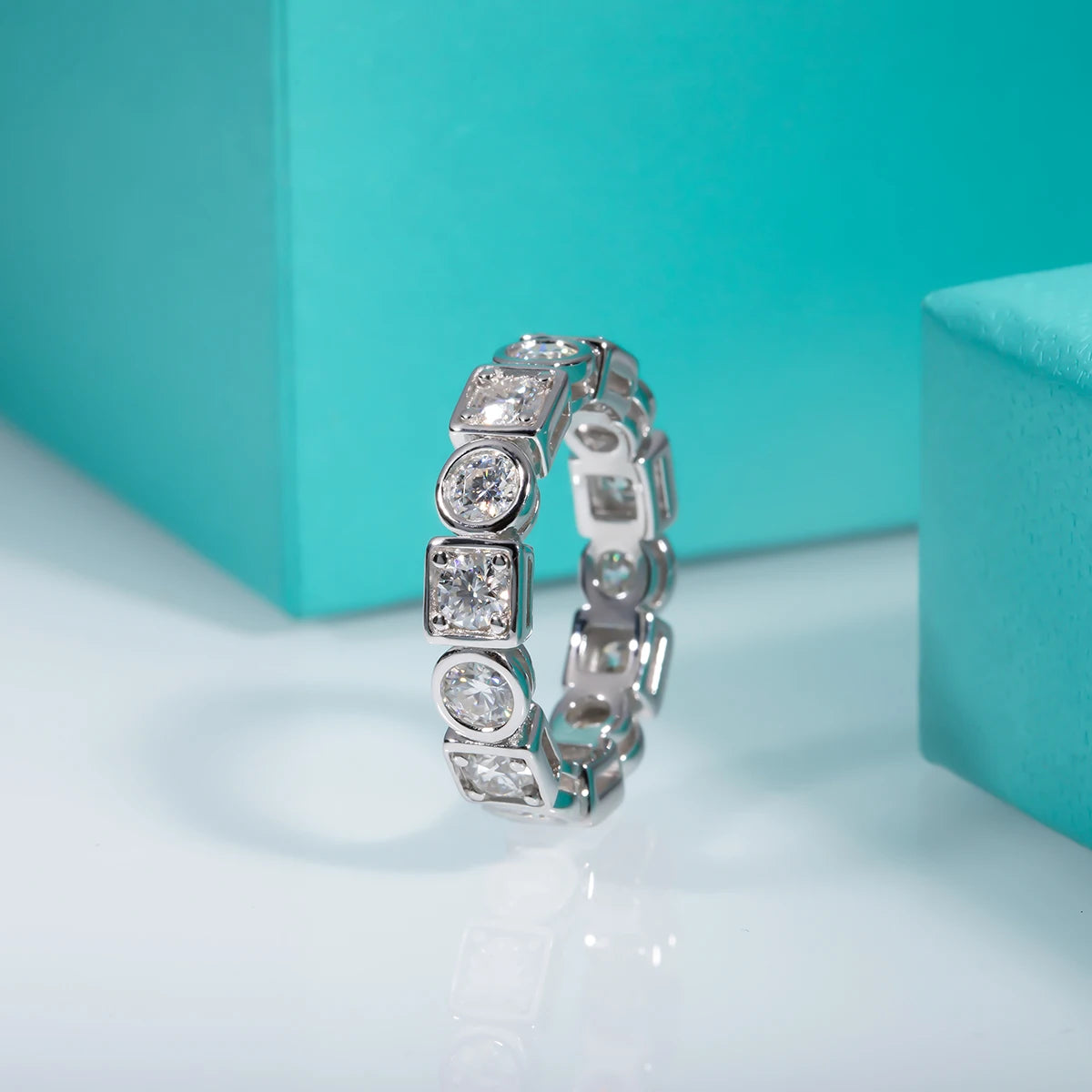 3.5mm D Color Moissanite Wedding Band Women Ring Eternity Rings 925 Sterling Silver Rings For Men Customized Jewelry