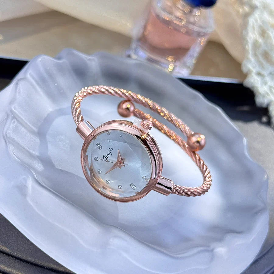 New Gradient Fresh Style Starry Sky Sunset Color Ladies Watch Student Fashion Bracelet Open Quartz Wristwatch