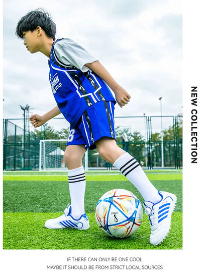 New Kids Soccer Shoes School Football Boots Boys Girls Cleats Grass Sneakers Child Outdoor Athletic Training Sports Footwear