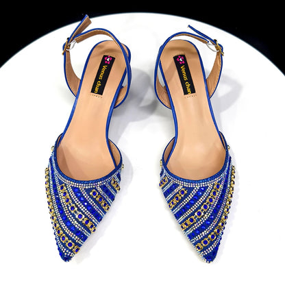 Elegant Multicolor Color Women's  Heels and Rhinestone Handbag Set - Italian Design for Weddings and Parties