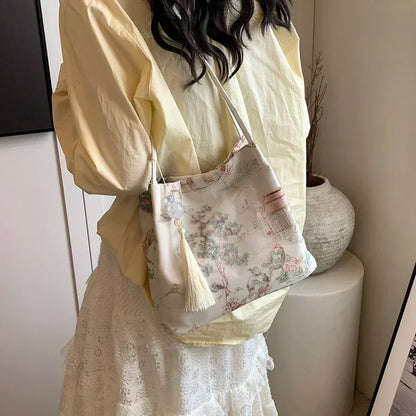 Hot Selling Chinese Style Embroidered Fashionable Women's Shoulder Bag 2026 Summer New Trend Large Capacity Handbag