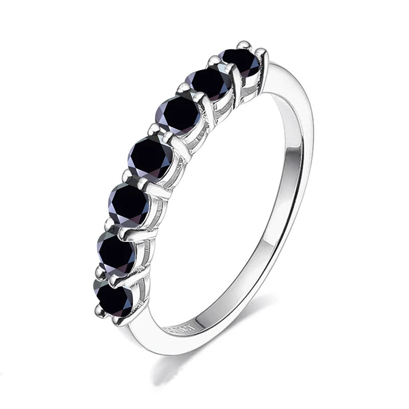 3mm Gemstone Moissanite Ring for Women S925 Silver White Gold Stackable Wedding Band Diamond Matching Gift