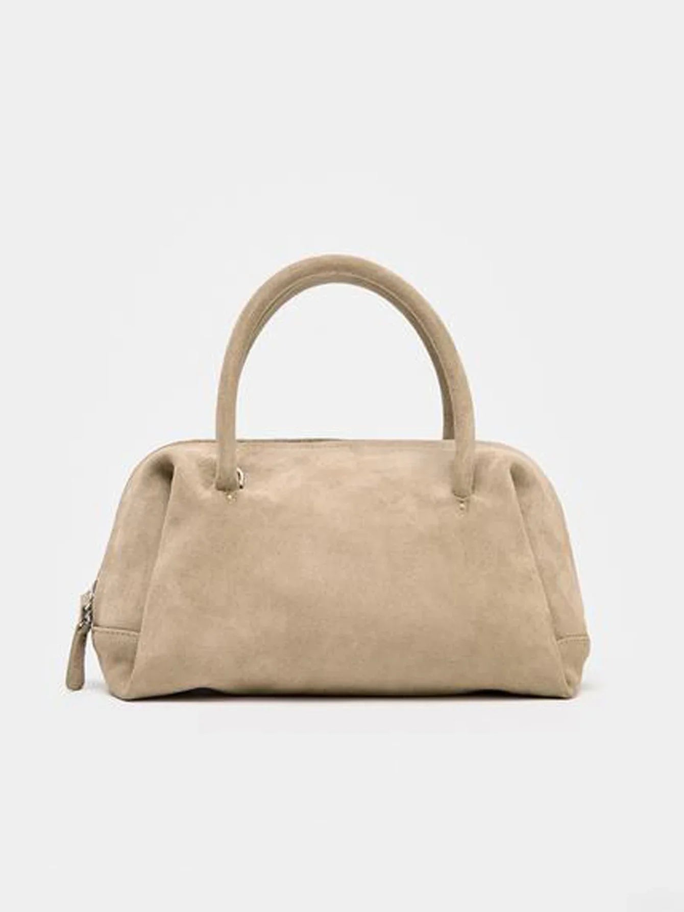 Ladies' single-shoulder bag, suede hand-held crossbody zipper bowling bag, Boston Korean wave women's bag