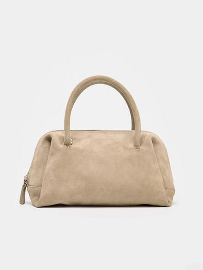 Ladies' single-shoulder bag, suede hand-held crossbody zipper bowling bag, Boston Korean wave women's bag