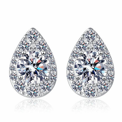1cttw Sparkling Moissanite Stud Earrings for Women Engagement Birthday Gift Jewelry 100% 925 Sterling Silver Wholesale