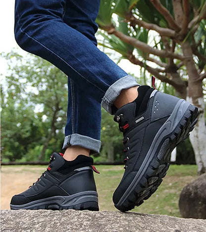 Brand Winter Men's Boots Warm Men's Snow Boots High Quality Leather Men Sneakers Outdoor Men Hiking Boots Work Shoes Size 39-46