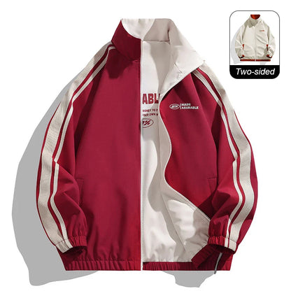 New Jacket Two-sided Long Sleeve Outdoor Men Coats Women Reversible Windproof Coats Splashproof Double-Sided Jackets Couple Top
