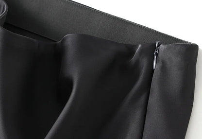 Temperament Elegant Satin Fishtail Skirt Mujer Faldas Vintage Maxi Skirts Women Party Wear Vestido De Festa Fashion Clothes