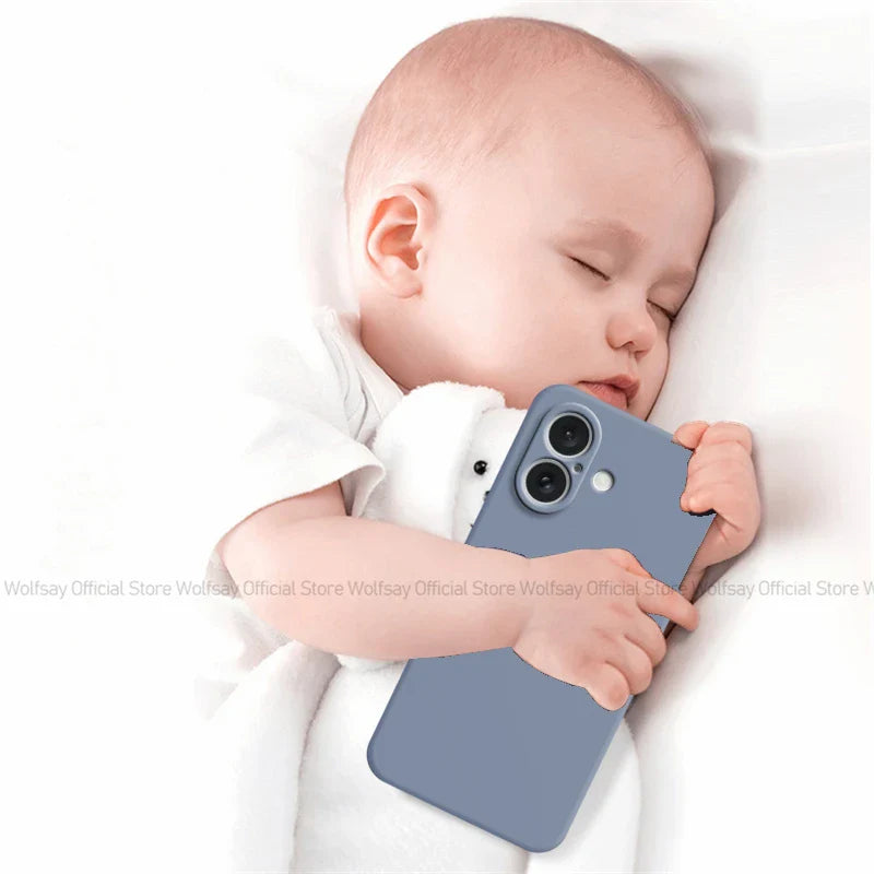 For iPhone 16 Case For iPhone 16 16 Plus Cover Funda TPU Shockproof Liquid Silicone Protective Phone Cover For iPhone 16