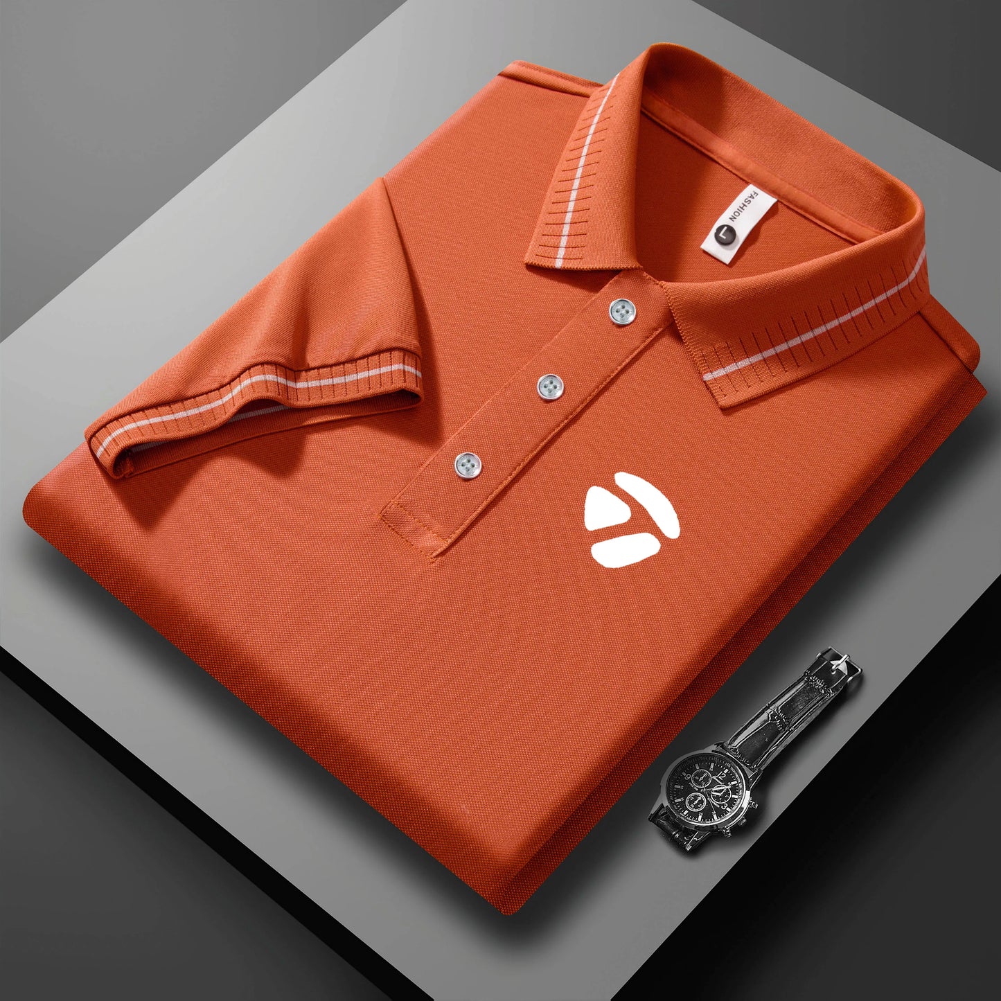 2026 New Men's Polo Collar T-shirt Short Sleeved Casual Sweat Absorbing Breathable T-shirt Men's Top