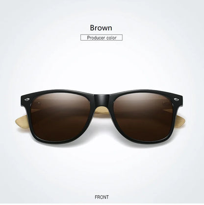 Fashion Bamboo Wood Vintage Square Sunglasses Men Women Luxury Brand Designer Sun Glasses Wooden Driving Fishing Eyewear