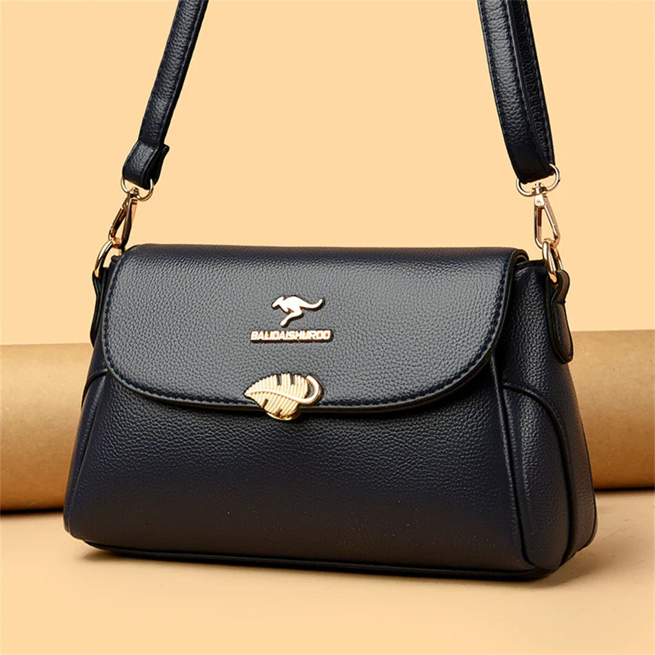 Women Bag Fashion Shoulder Bag Quality PU Leather Elegant Flap Retro Female Messenger Classic Multiple Pockets Crossbody Handbag