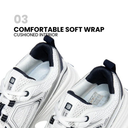 Tênis Esportivo Feminino para Exterior Leve Respirável para Corrida Tênis Casual Feminino de Malha Antiderrapante com Cadarço para Corrida