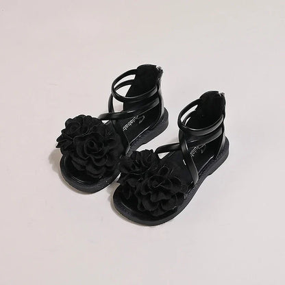 Girls' Sandals 2026 Summer New Children's Flower Princess Shoes Soft Sole Anti Slip Baby Girls' Roman Sandals