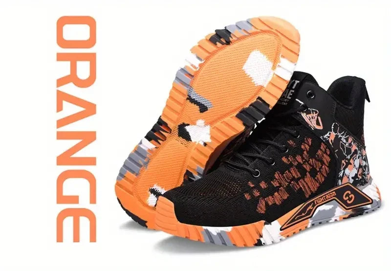 Indestructible Steel Toe Safety Shoes Anti-Puncture Men's Work Shoes Lightweight Slip Resistant Abrasion Resistant Work Boots