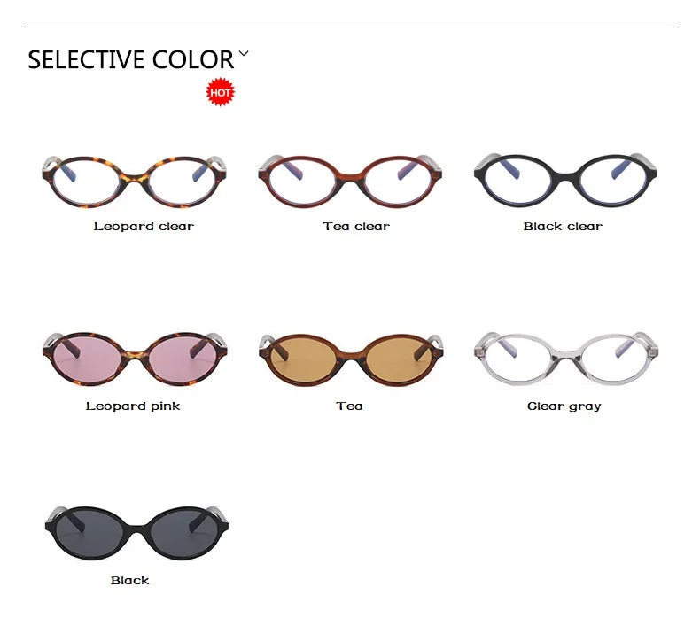 Oval Sunglasses Women Luxury Brand Designer Small Oval Anti Blue