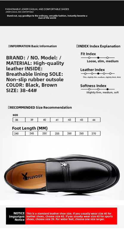 Soft Cowhide Leather Men's Business Shoes Anti-Slip Work Shoes for Middle-Aged And Elderly Fathers Comfortable Breathable Rub...