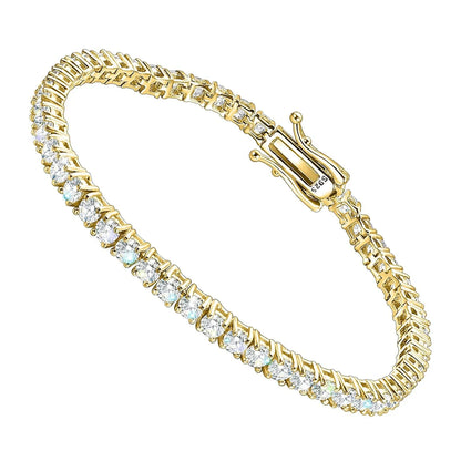 Gold Tennis Bracelet for Women Men 3MM Moissnaite Laboratory Diamond S925 Silver Wedding Jewelry with Certificate