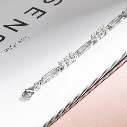 18K Plated 3mm 100% Real All Moissanite Bracelets for Women Men Classic Lab Diamond Chain Sterling Silver 925 Wholesale