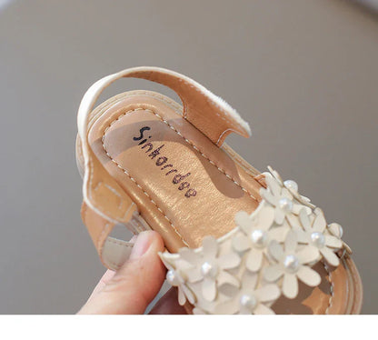 Little Girl's Shoes Bowknot New Summer Girls' Open-toe Sandals Princess Style, Beach Shoes, Soft Sole, Non-slip and Comfortable