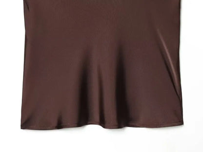 Women's Satin Lace Camisole - Sexy V-Neck Sleeveless Top for Summer, Perfect for Party & Beach Outfits, Comfortable Silky Feel