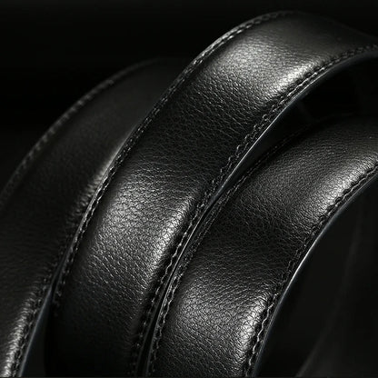 2023 New  cow genuine leather men's belt cowhide strap for male automatic buckle belts for men black buckle belts
