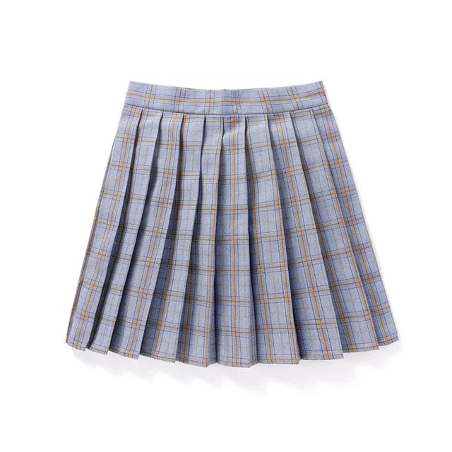 Summer Women High Waist Pleated Plaid Skirts Mini Tennis Skirt Harajuku JK Japanese School Uniform Short A-Line Mini Skirt Girl