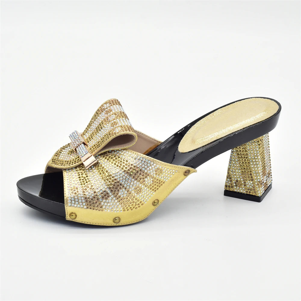 Shoe and Bag Set African Sets 2026 Fashion Gold Color Ladies Matching Shoe and Bag Set for Women Italian Ladies Shoe and Bag Set