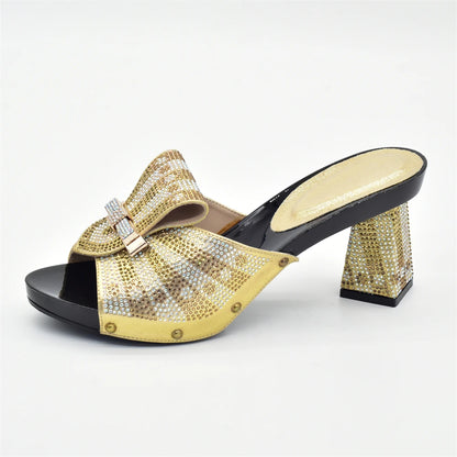 Shoe and Bag Set African Sets 2026 Fashion Gold Color Ladies Matching Shoe and Bag Set for Women Italian Ladies Shoe and Bag Set