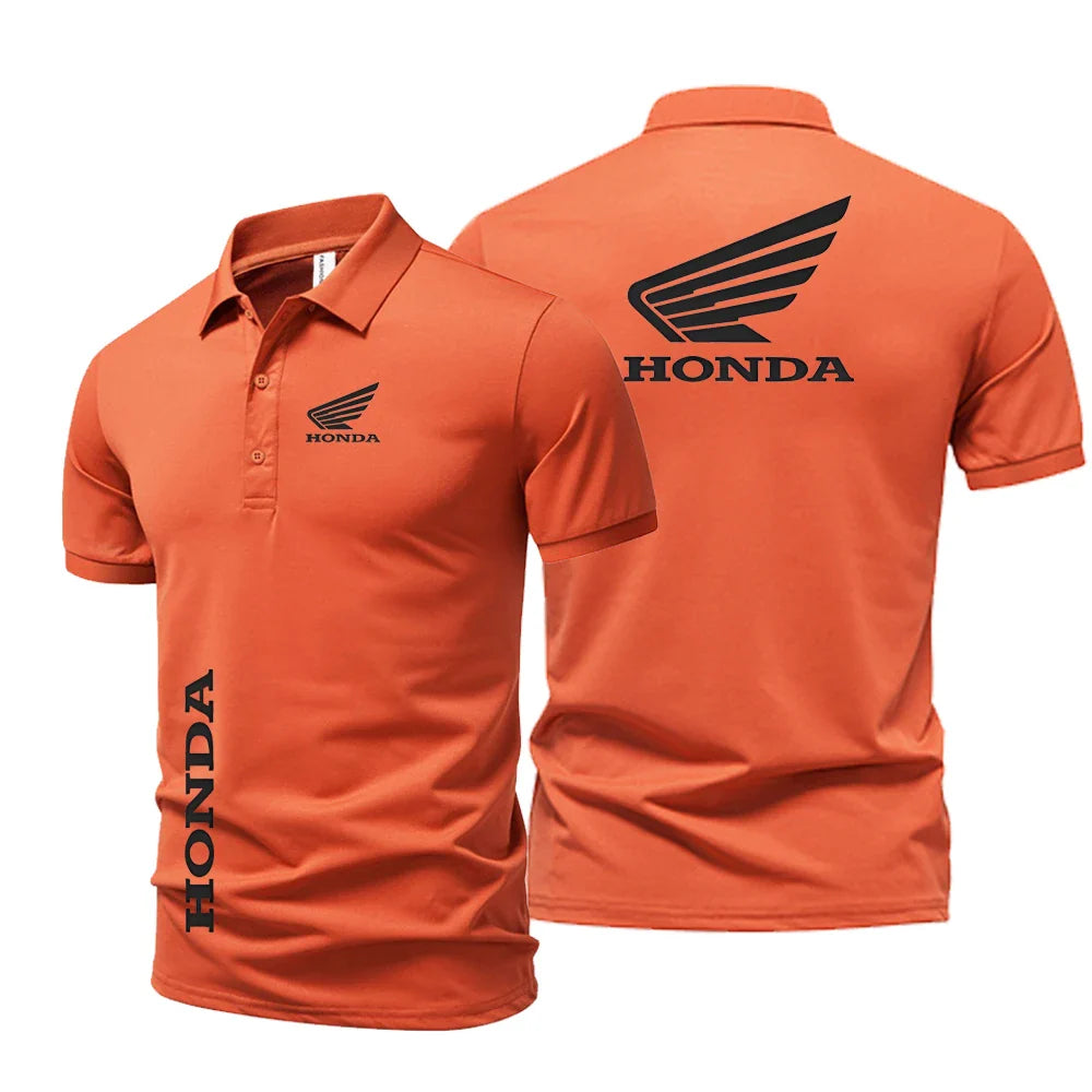 Summer high quality tops men and women short-sleeved t-shirts Honda racing POLO shirts motorcycle print t-shirts