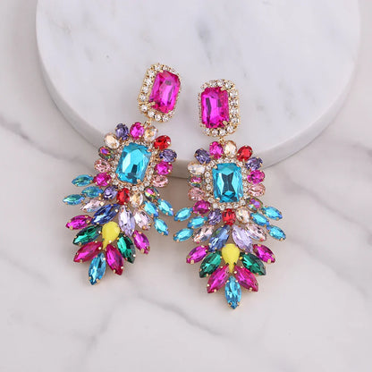 New Crystal Dangle Earrings For Women Rhinestone Earrings Weddings Ladies Party Fashion Jewelry Accessories Wholesale Gifts