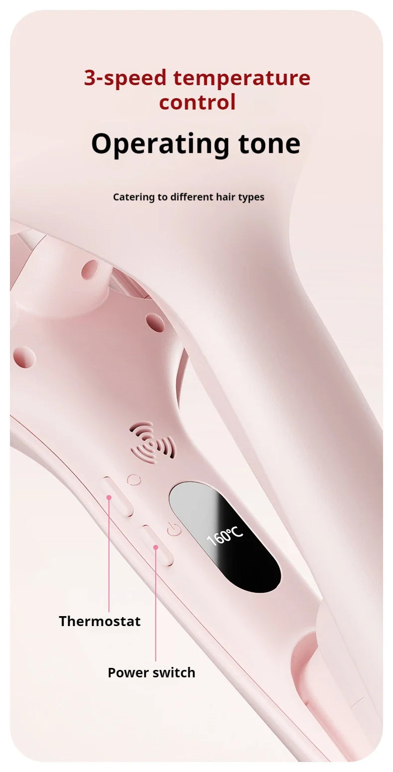 Professional 3 Barrel Hair Waver 138W 1.26 Inch Curling Iron with Temperature Control  Curling Iron Wand Hair Waver with LCD