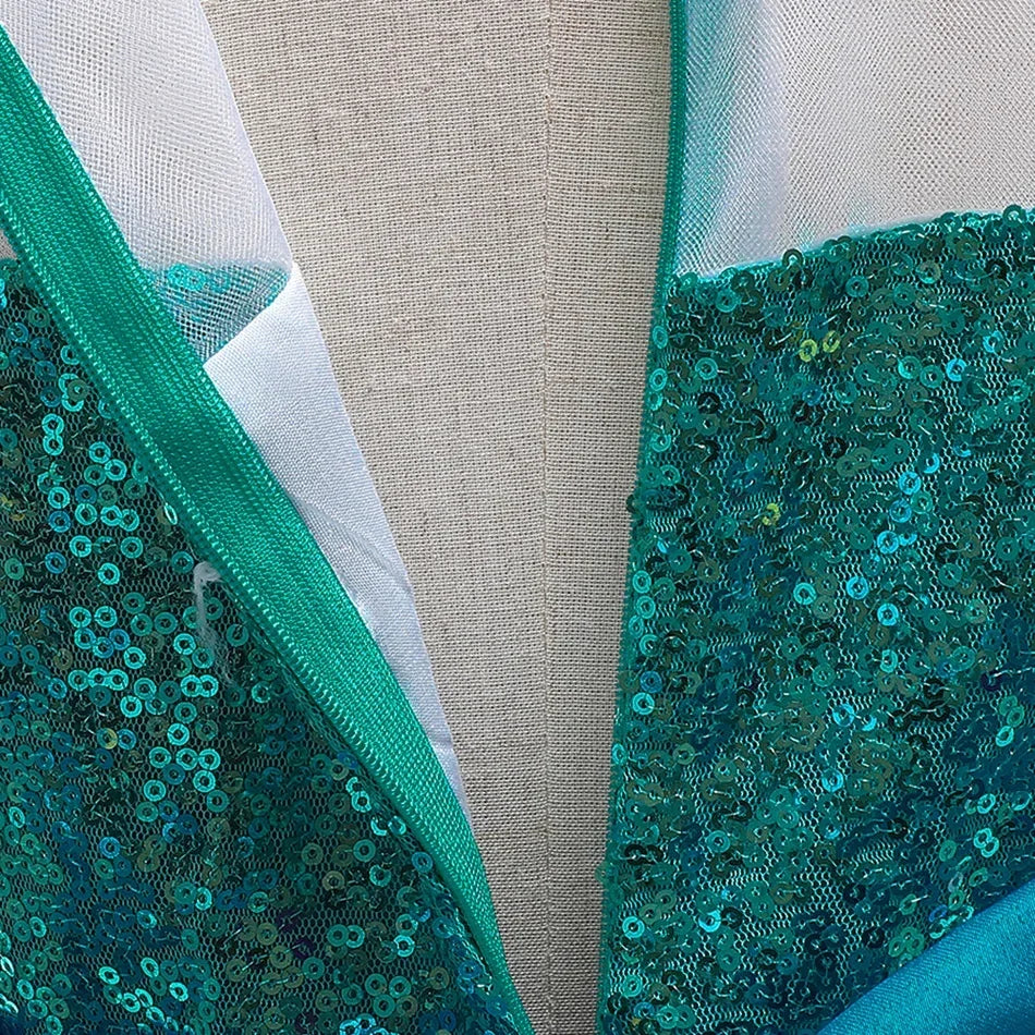 Vestido Ariel Pequena Sereia Princesa Fofa Menina Fantasia Cosplay Infantil Roupa de Festa Aniversário Halloween Vestido de Verão Menina