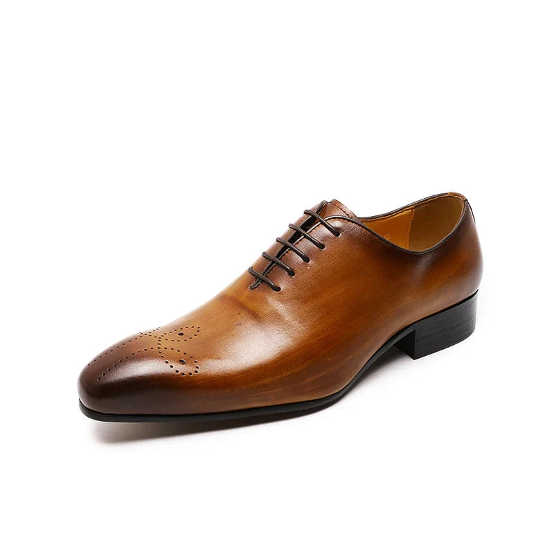 Men's Oxford Genuine Leather Shoes – Formal Lace-Up Business Footwear