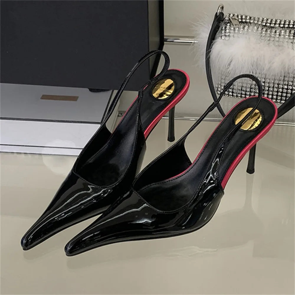 2026 Spring Fashion Sexy Pointed Toe Pumps Women Elegant Thin Heels Wedding Mule Ladies Shoes Zapatos De Mujer
