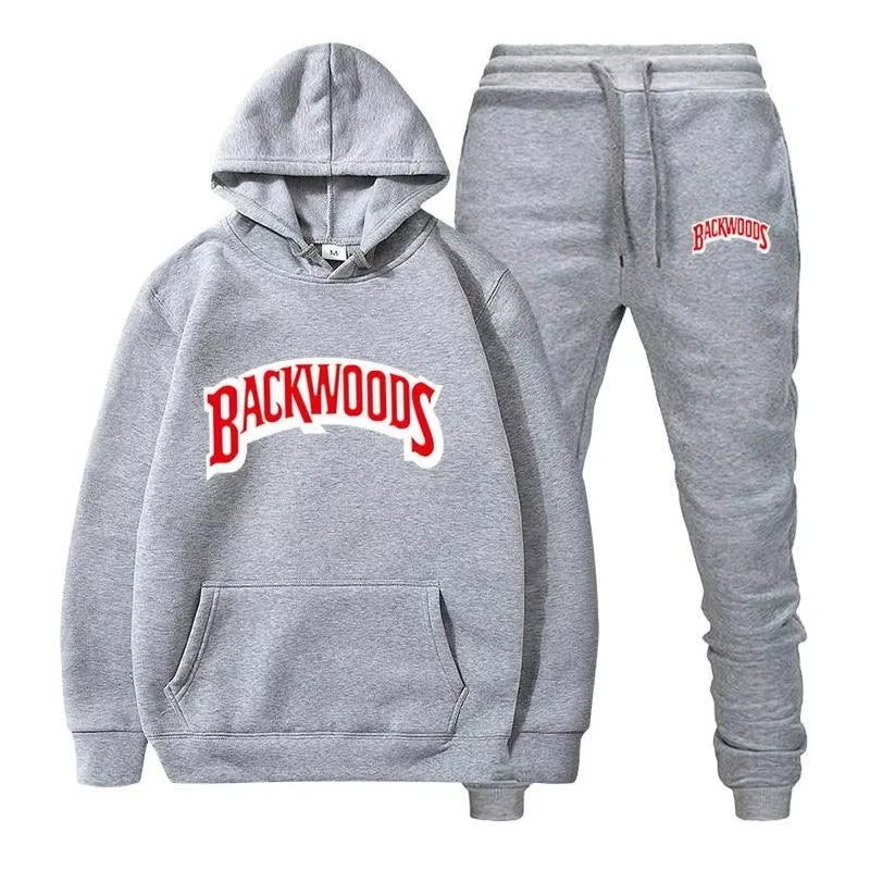 Winter Hoodie Sets Men Fashion Fleece Red Hoodies Black Brand Pants Casual Jogger Suit Tracksuit Sweatshirt Woman Pullover