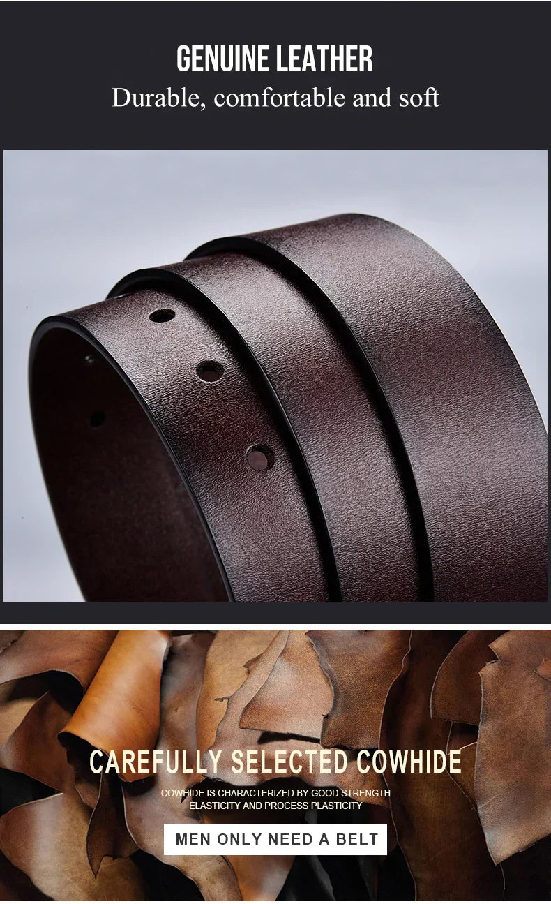 2025New Men's  Leather Belts Luxury Strap Male Belts For Fashion Classice Vintage Pin Buckle Men Belt High Quality
