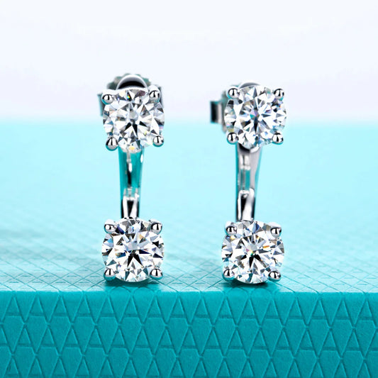 2.4cttw D Color Moissanites Classic Hoop Earring for Women 925 Sterling Silver Jewelry Multipurpose Earrings for Women