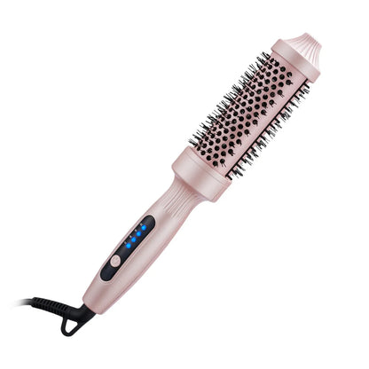 TINSOL Negative Ion Curling Iron 38mm Hot Air Brush, Dual-use for Curling and Straightening, Heated Styling Comb