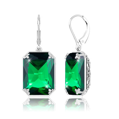 925 Sterling Sliver Earrings For Woman Vintage Ruby Gemstone Wedding Party Lever Back Drop Earring Handmade Designer Jewelry