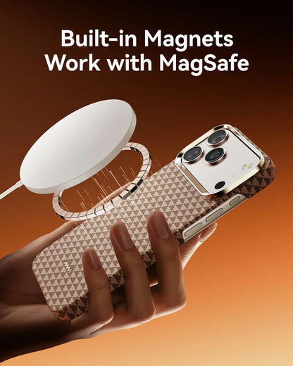 iPhone 17 Pro Max Case Gilded Tactile Woven Aramid Fiber Magnetic Case for iPhone 17 Pro Case