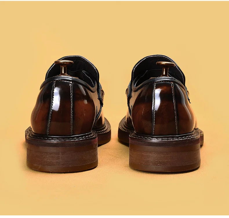 Luxury Slip on Dress Shoes Men Genuine Leather Italian Loafer Shoes for Men Black Brown Brand Formal Oxford Men Casual Shoes