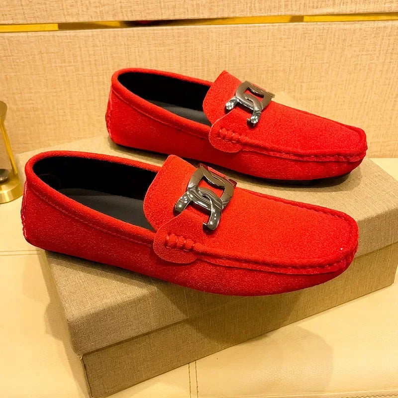 Sapatos Sociais Elegantes Masculinos Slip-on em Couro PU Loafers Leves Confortáveis Sapatos Casuais para Homens Sapatos Flat de Moda de Verão