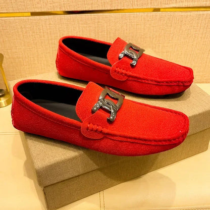 Sapatos Sociais Elegantes Masculinos Slip-on em Couro PU Loafers Leves Confortáveis Sapatos Casuais para Homens Sapatos Flat de Moda de Verão