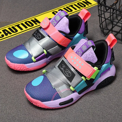 Children Girls Basketball Shoes Cushioned Shock Absorption Comfy Athletic Sports Running Outdoor Non-slip Walking For Kids Boys